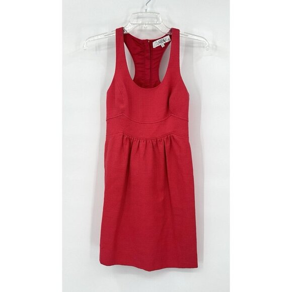 TIBI dress sundress casual 100% cotton racerback sporty sleeveless red XS 0 - Picture 1 of 7